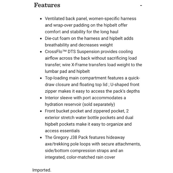 NWT Gregory J38 Pack - moonrise purple XS - Picture 6 of 8